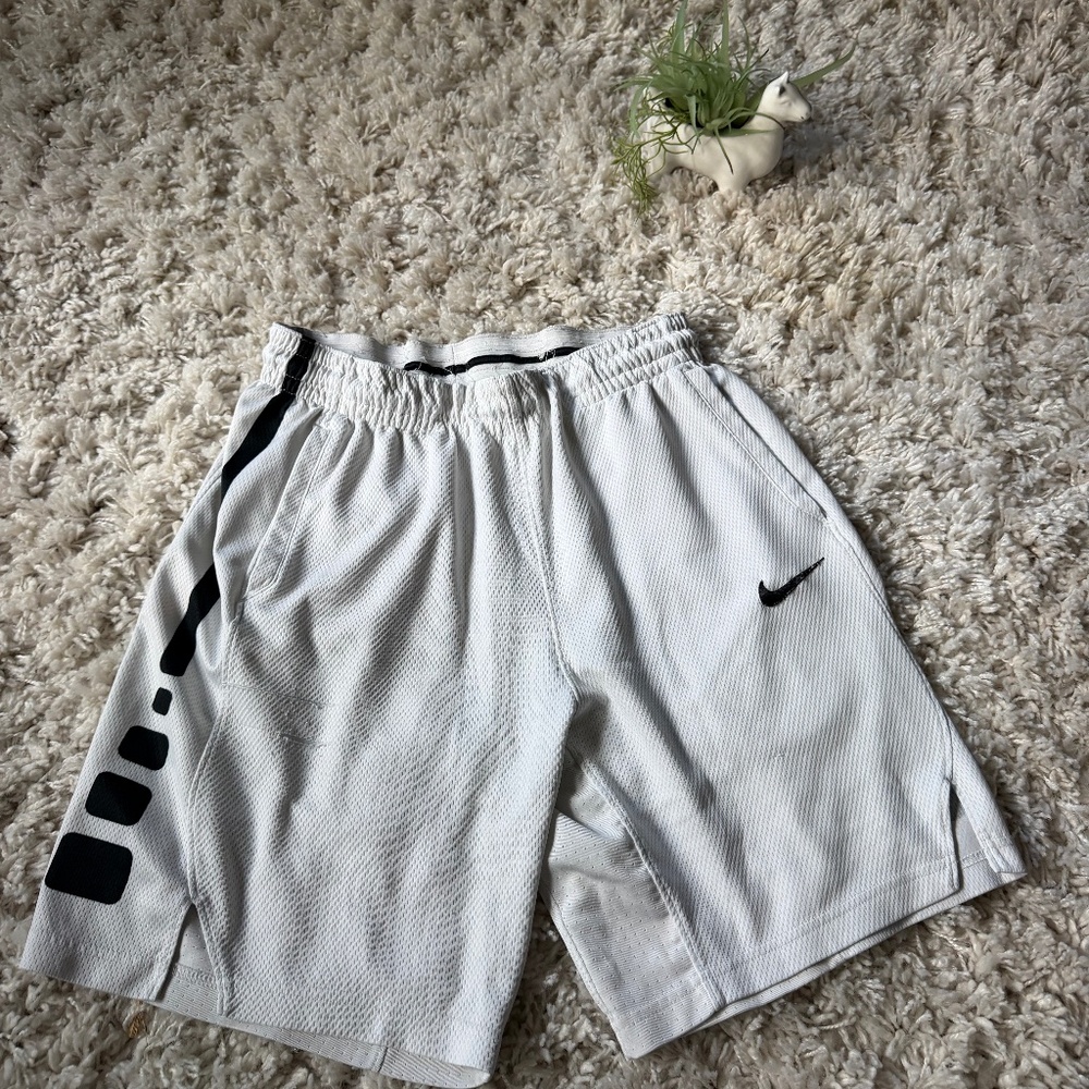 Nike Nike Men's Athletic basketball Shorts in White with Black Details featuring